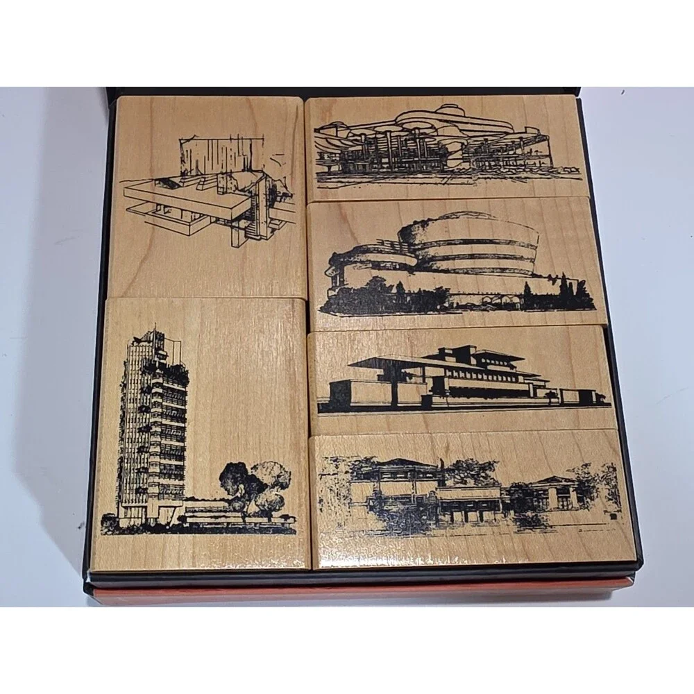 Frank Lloyd Wright Architectural Rubber Stamp Set Museum of Modern Art MoMA
